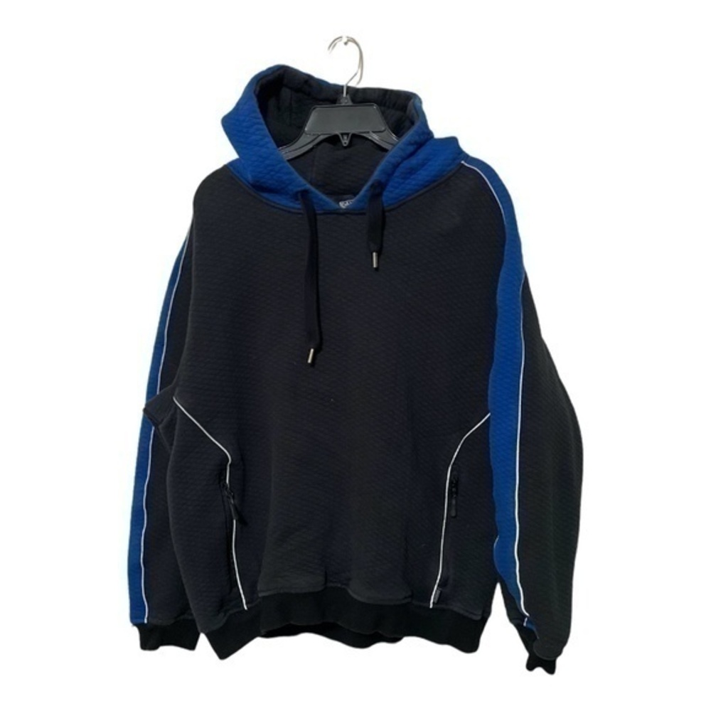 Dakota Heavy Hoodie Mens Size XL Black Blue Quilted Zip Pockets